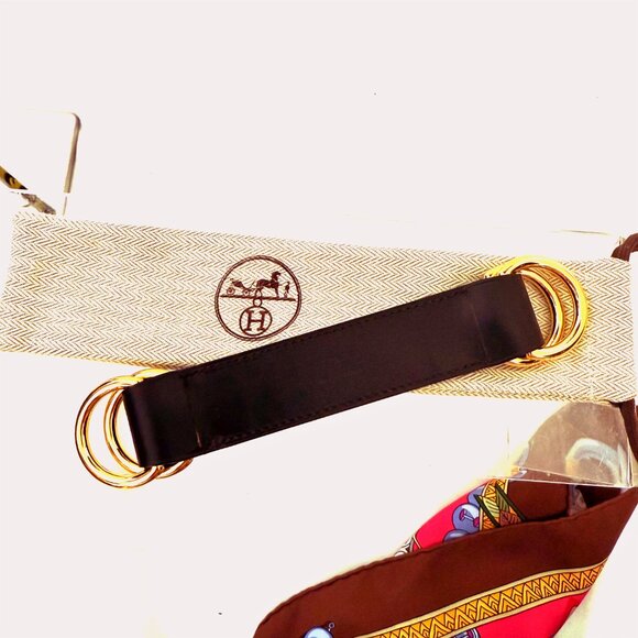 Hermes Romance Scarf Belt in Black leather w Gold Hardware NEW conniesluxuries - Picture 8 of 12